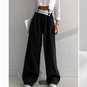 Commense Black Wide-Leg Pants